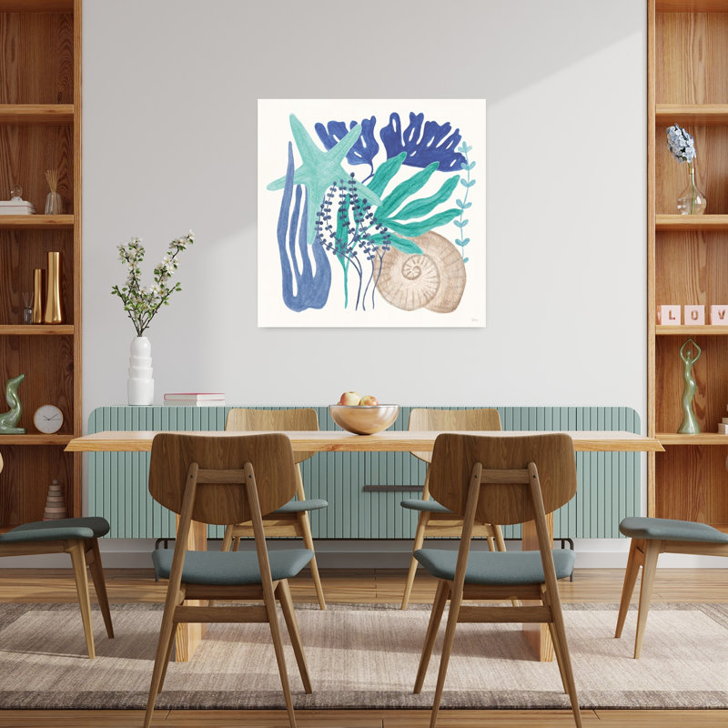 Art côtier abstrait d'étoiles de mer, H 36 po x l 36 po