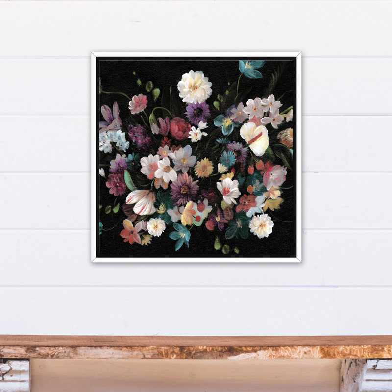 " Dramatic Moody Florals ", 21.75" W x 21.75" H