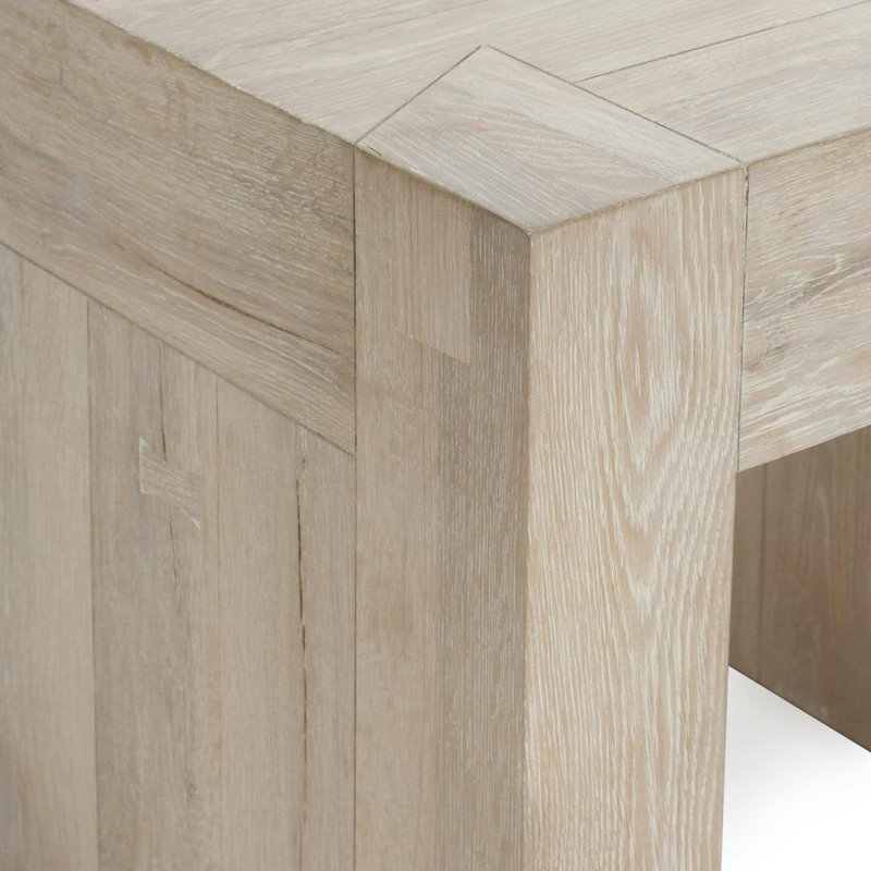 Solid Wood Sled End Table, Whitewash