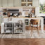 Îlot de cuisine 74,5 po avec table de salle à manger extensible, roulettes, étagère à épices, 2 tiroirs et armoire à 4 portes-523357214