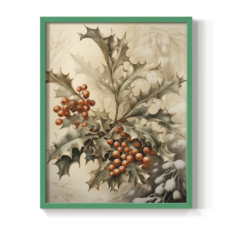«Christmas Holiday Art DCCVI», reproduction d'art encadrée - bois massif, H 30 po x l 24 po, Vert