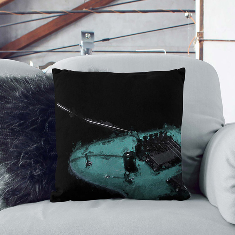 Square Throw Cushion, 55cm H x 55cm W x 20cm D, Black