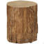 Tabouret de souche d'arbre, table d'appoint décorative avec plateau de table rond, table de bout en béton