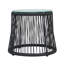 Style Table - Structure en corde texturée et fer robuste, surface en verre trempé, meubles de patio, facile à ranger, profondeur 19,17 po x largeur 15,84 po, côté chic avec cadre et plateau, accent, nettoyage, 15,84 po