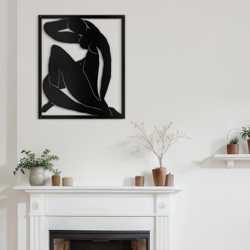 Metal Wall Décor, 36" H x 24" W x 0.05" D, Black