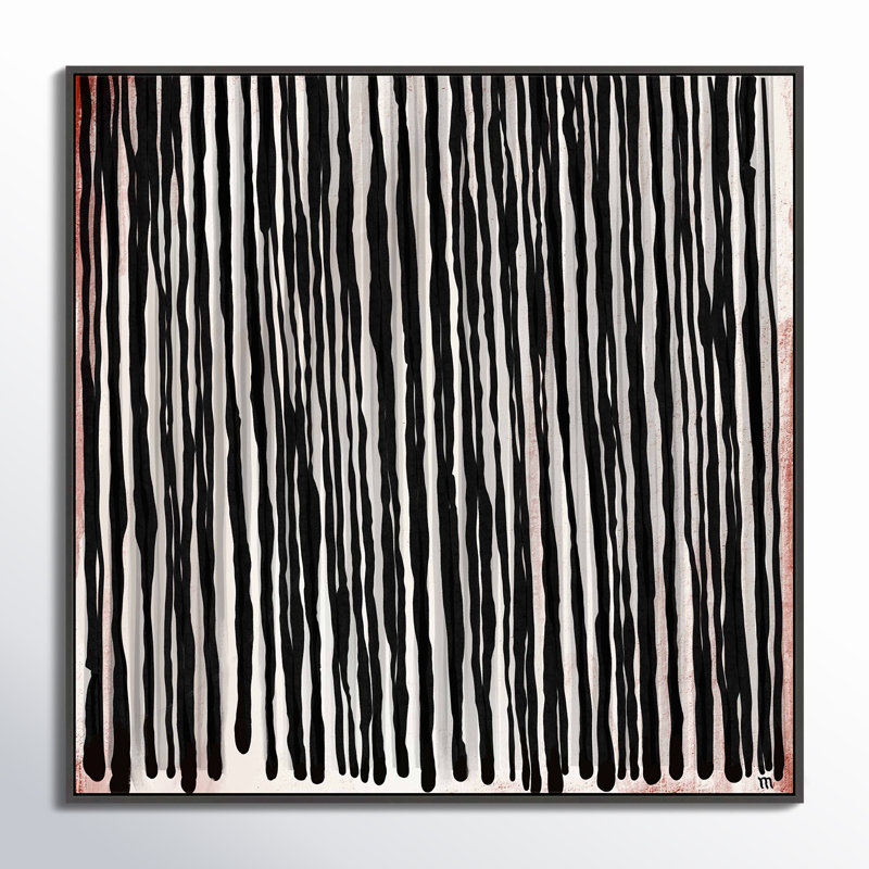 " Black Waterfall " by Marco Marella For Studio M, Black Canvas Framed, 16" H x 16" W
