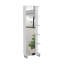 Armoire à linge miroir Urano, quatre tablettes intérieures, cinq tablettes extérieures - blanc