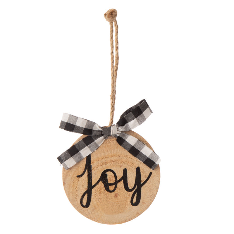Ornement boule de noël en bois