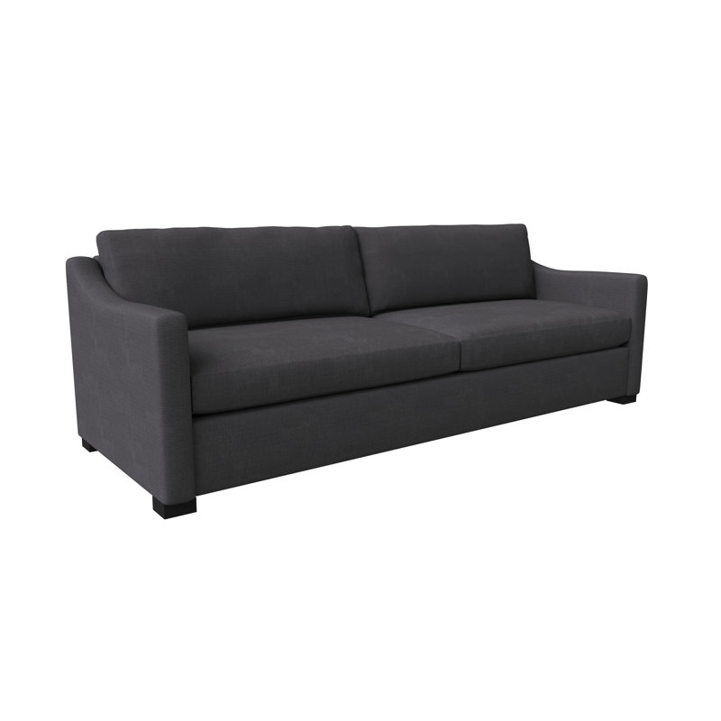 Canapé Adreille, peluche profonde, 105 po, blanc cassé, Charbon de bois Revolution®