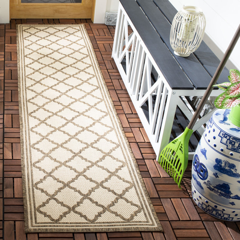 Adler Performance Geometric Indoor/Outdoor Area Rug, Runner 2'2" x 12'
