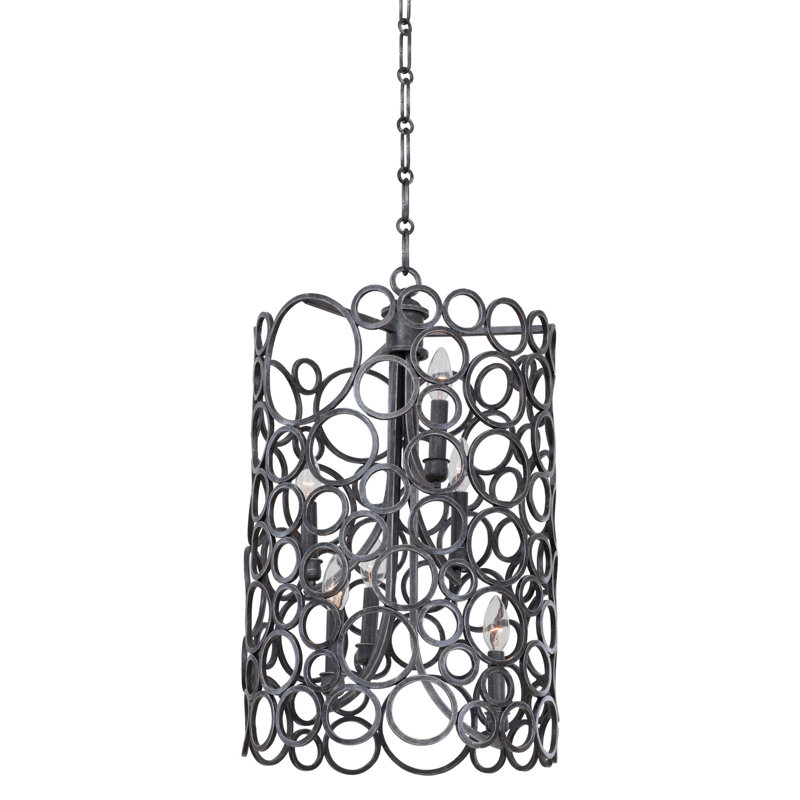 Ashbourne 6 LT Chandelier Kalco, Vintage Iron