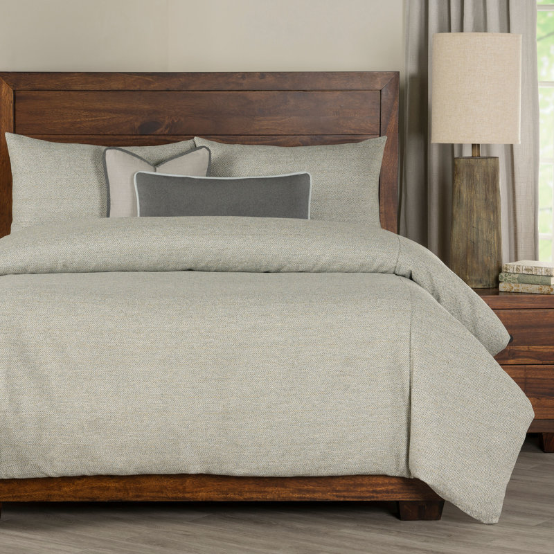 Adventure Tweed Duvet Cover & Insert Set, Cal King Duvet Cover & Insert +2 Shams +2 Pillows, Green