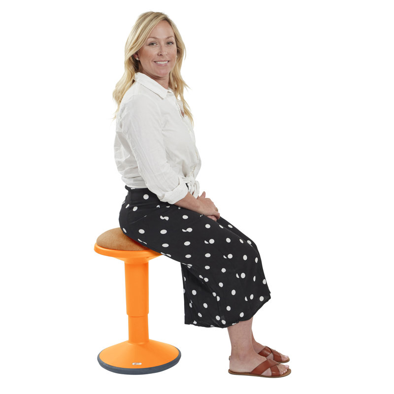 Adjustable Height Orange Wobble Stool with Non-Slip Seat