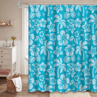 Rideau de douche imperméable style palmier tropical avec 12 crochets Aloha