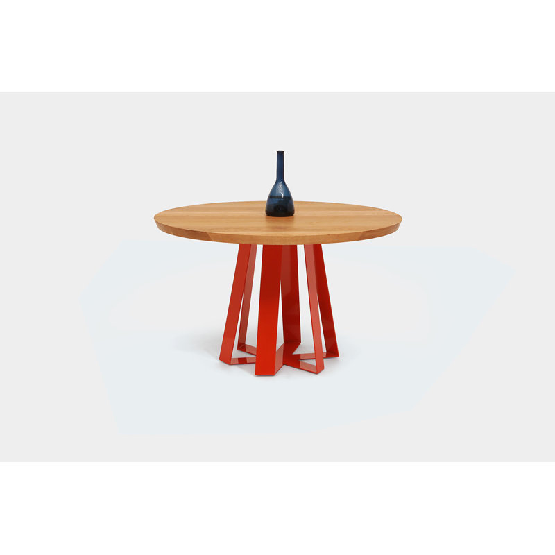 ARS Round Walnut Wood Dining Table, 48" W x 48" L