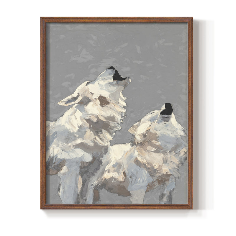 Midnight Wolves, reproduction encadrée - bois massif, Brun, H 20 po x l 16 po