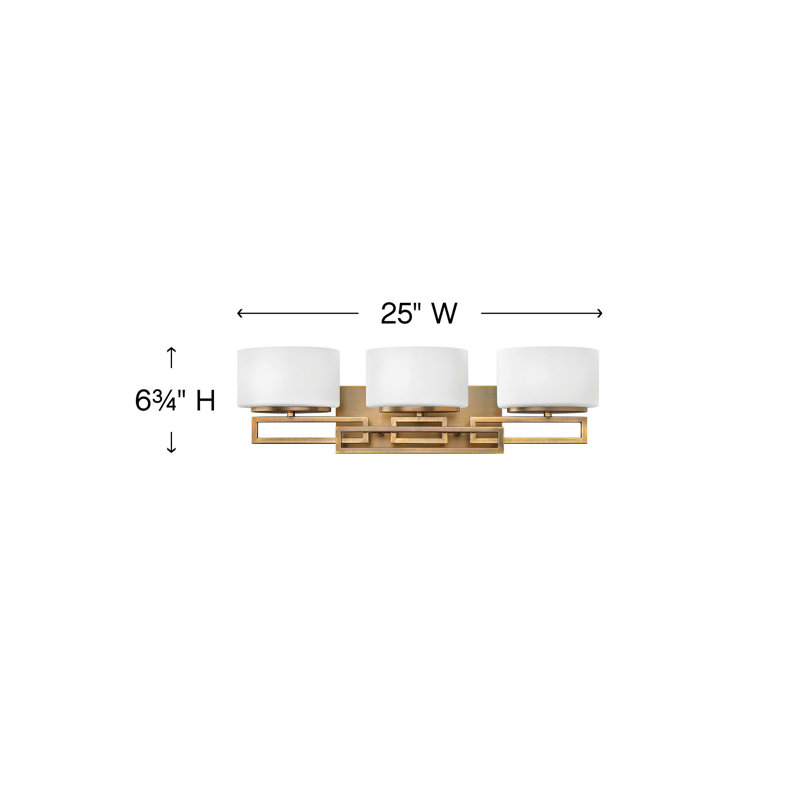 Lanza 3-Light Vanity Light, Brushed Bronze, Incandescent