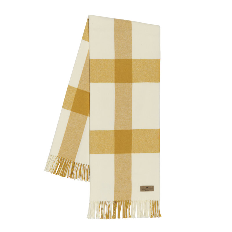 Cider Wellington Plaid Luxurious Wool Blend Throw