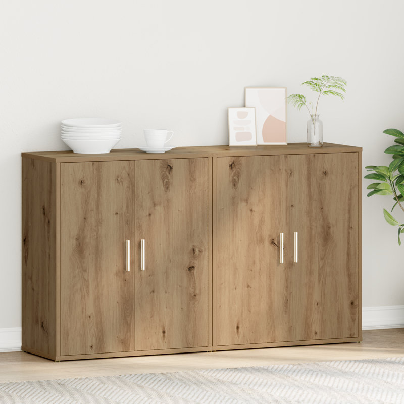 Highboard 2 Pcs 60 X 31 X 70 Cm Engineered Wood, Artisan Oak