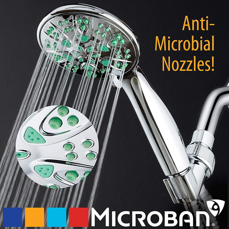 Pomme de douche anti-microbien multifonctions microban, Vert