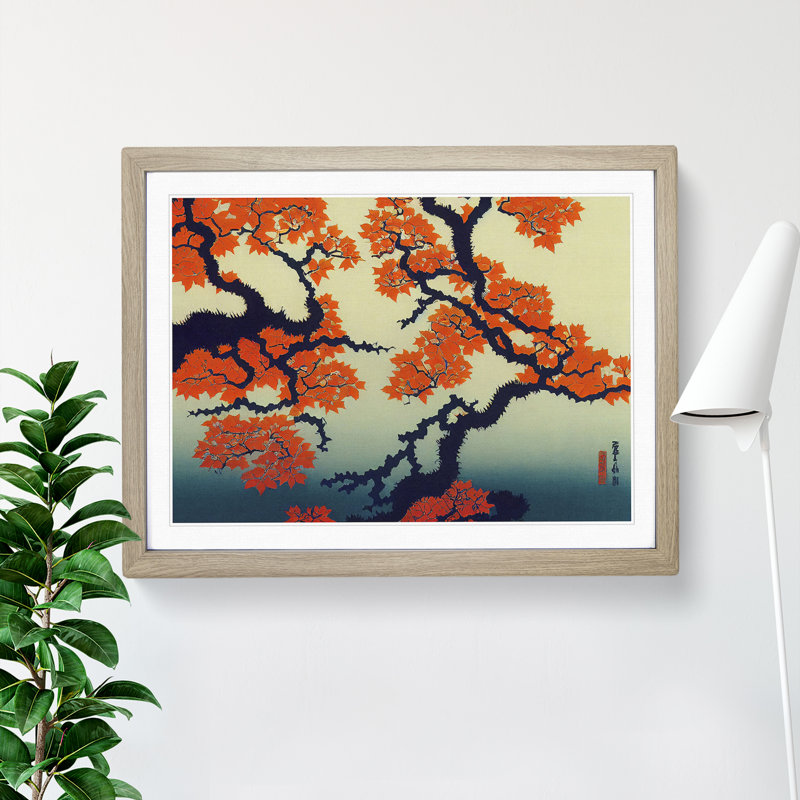 Autumn Forest Tree - Single Picture Frame Print, 25cm H x 34cm W x 2cm D, Oak Framed
