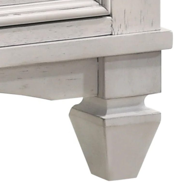 Table de chevet à 3 tiroirs Sawz, plateau en gris anthracite, bois gris clair