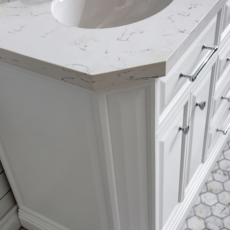 Palace 60'' W Double Vanity, Pure White, Stainless Steel