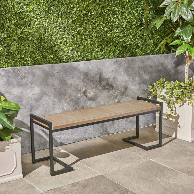 BANC HOPKINS INDUSTRIAL BOIS ET MÉTAL, Gris