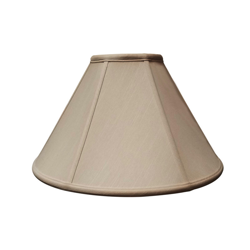 Abat-jour empire en soie 16", Beige / Or