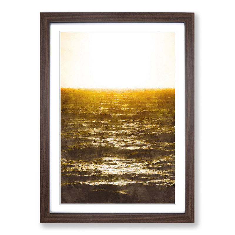 Light over the Ocean - Picture Frame Graphic Art Print, Walnut Framed, 45cm H x 33cm W x 2cm D