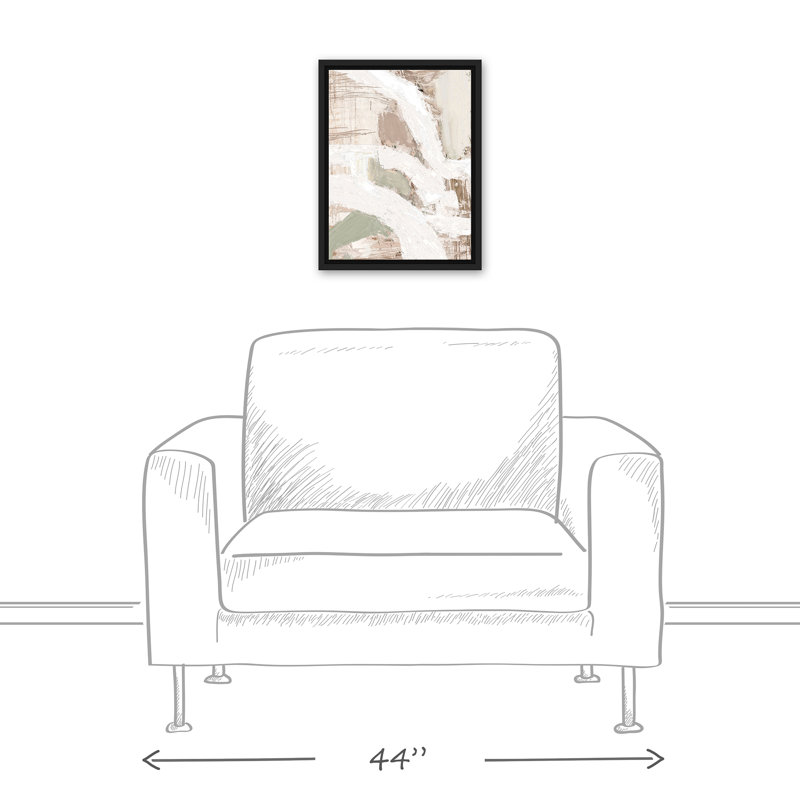 Toile flottante neutre à texture abstraite, H 17,75 po x l 13,75 po