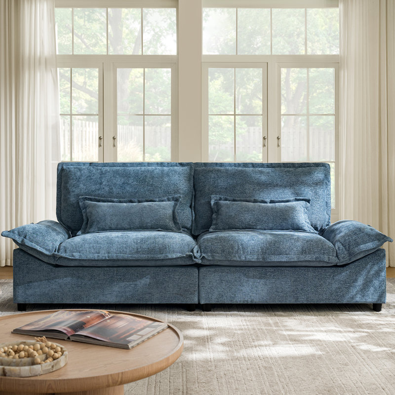 Canapé de rangement surdimensionné 102 po Silvia, Bleu