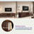 Farmhouse Tv Stand With Drop-down Storage Cabinet, Sliding Doors And Textured Natural Wood Grain 