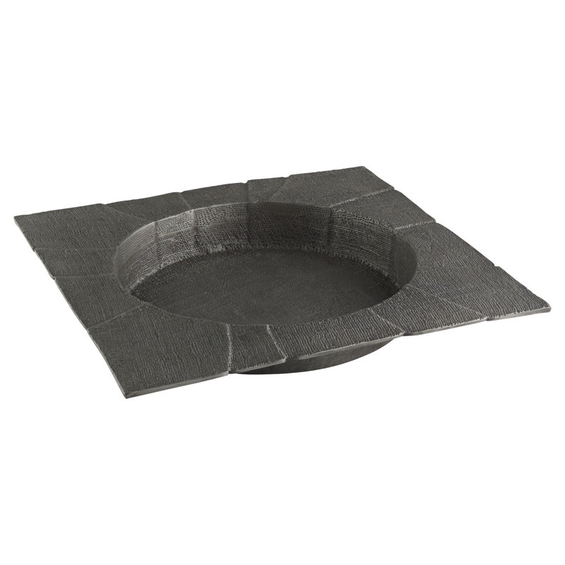 Baxter Metal Decorative Tray, 2.5" H x 20" W x 20" D, Antique Pewter