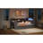 Twin Platform Bed Of Wood, With Upholstered Headboard, Multiple Storage, Charging, Led And Built - In Desk, Grey Tone Blend Wood Featuring Storage Shelves, Drawers, Ambiance, Headboard End Color-414570813