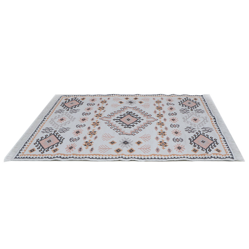 Agra Southwestern Area Rug in Pink/Black/Orange, Rectangle 9' x 12'