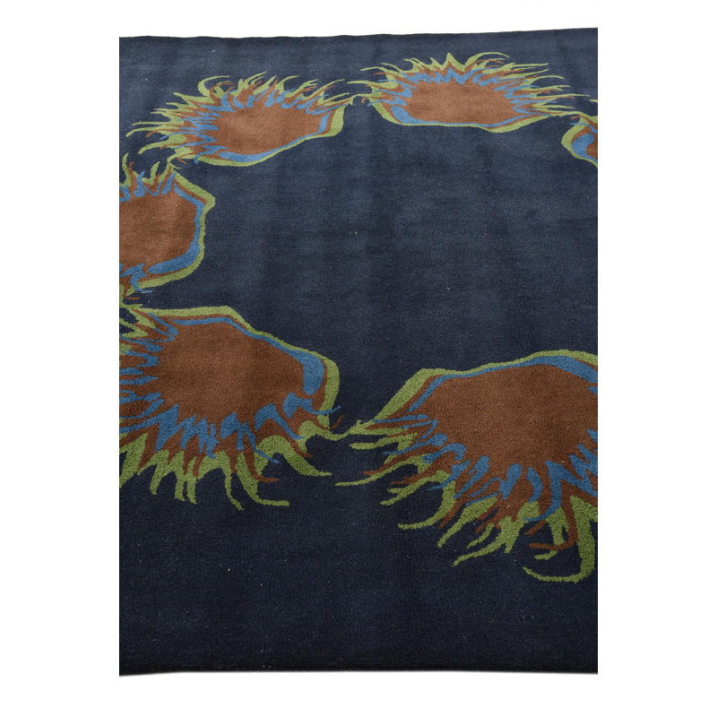 Tapis carré bleu marine Parris