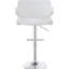 Tabouret de bar réglable en blanc, rembourré pour une position assise décontractée, base piédestal, salle à manger à dossier ouvert avec finition blanche, douceur