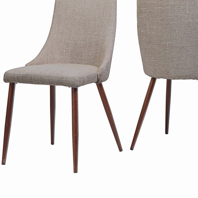 Mid Century Modern Fabric Armless Dining Chairs, Set of 2