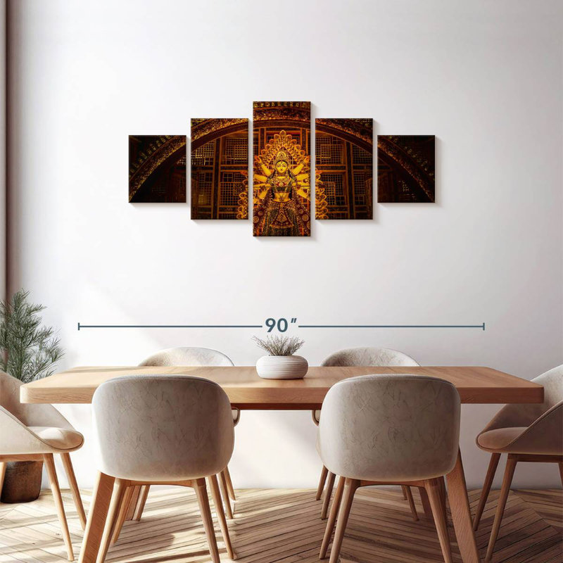 Durga In A Pandal, 30" H x 68" W