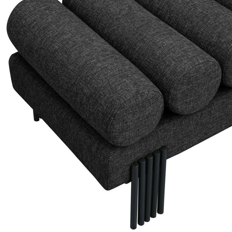 Banc rembourré Akeela, Noir