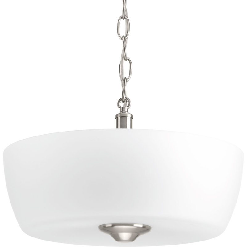 Lustre bol simple à 2 lumières Devi, Nickel brossé