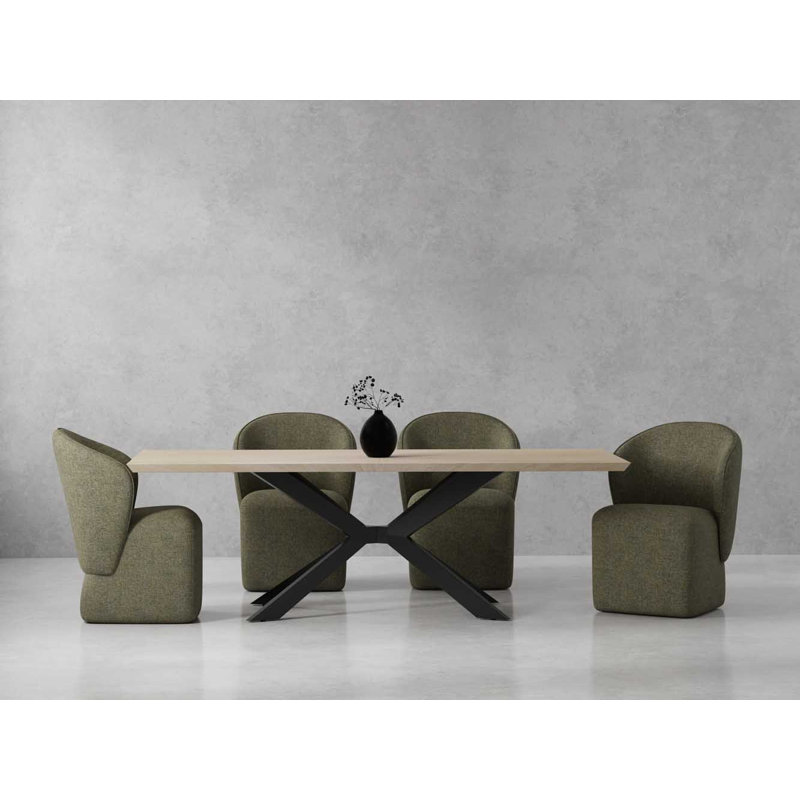 Imogène 86 po Table de salle à manger rectangulaire avec 4 chaises rembourrées