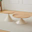 Table basse ronde 1 pièce en bois blanc + bois