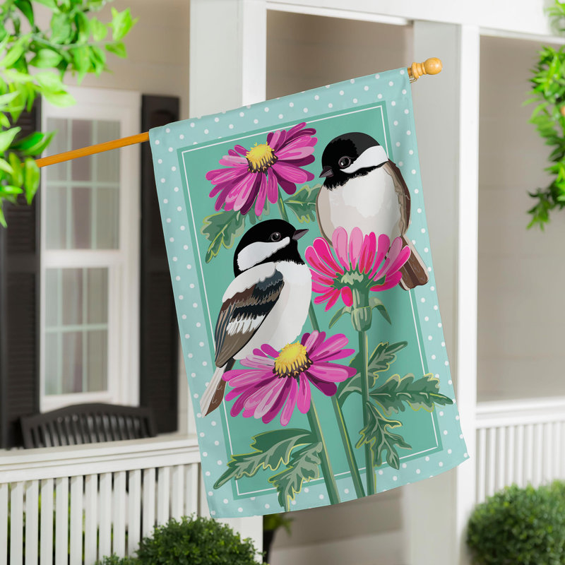 Drapeau de maison Chickadee Friends
