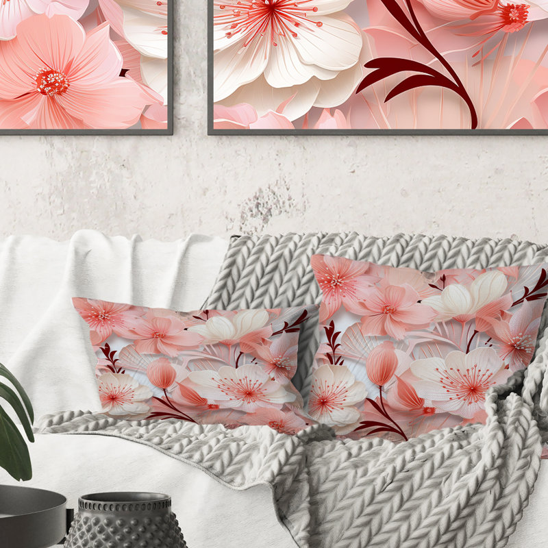 Motif tropical Seaside Elegance Tropical - récif corail abstrait multicolore - coussin décoratif