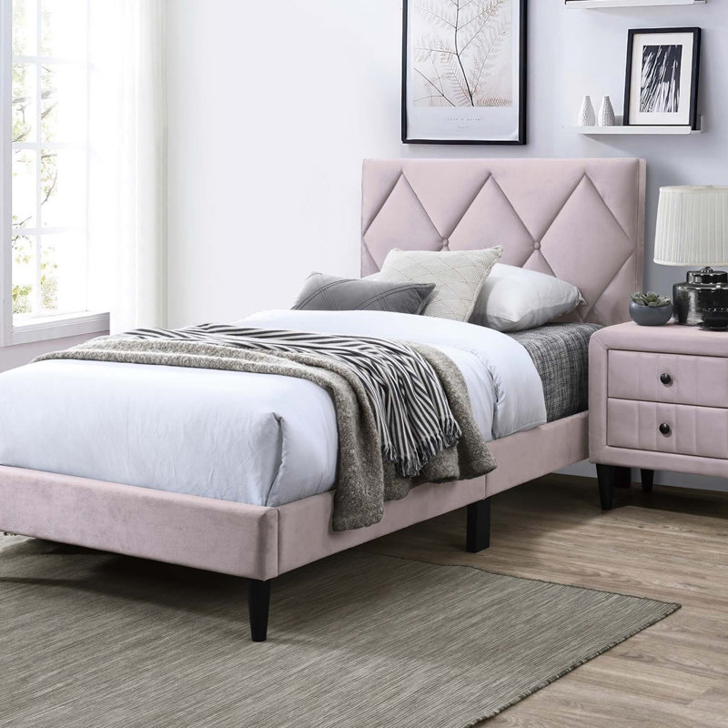 Twin Bed, Light Pink