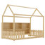Lit simple naturel avec garde-corps et tablette-1253198846