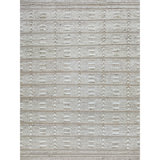 Hand Knotted Wool Geometric Area Rug in Sand