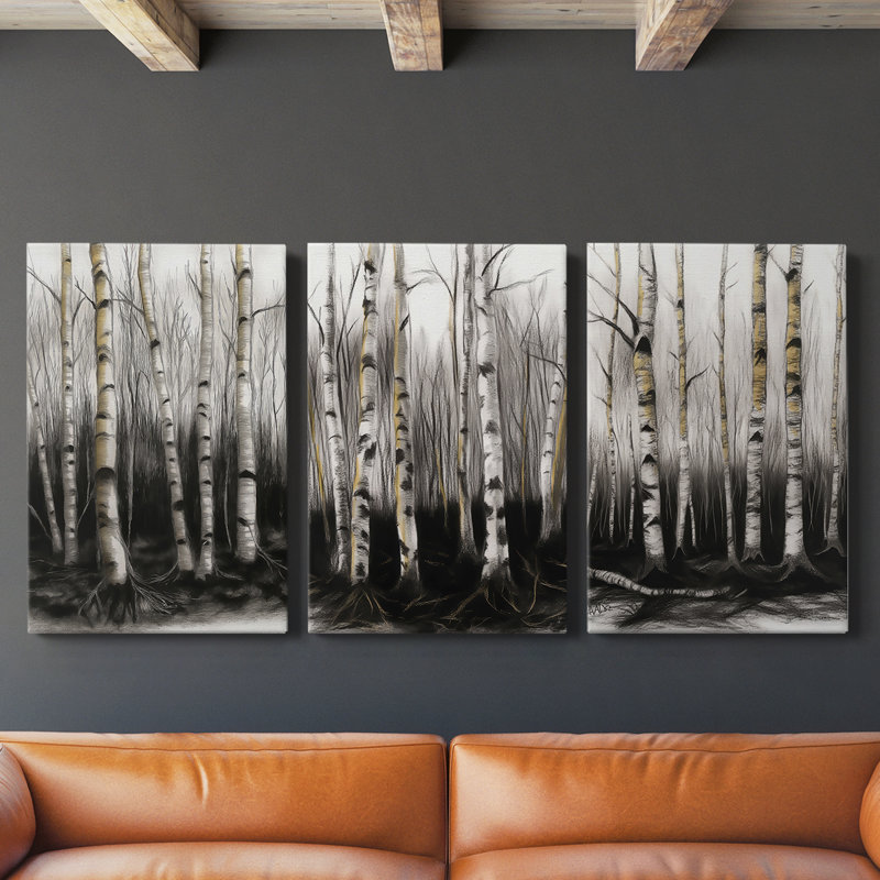 Lanscape Study Series III - Ensemble de toiles tendues avec châssis Premium - Prêt à être accroché